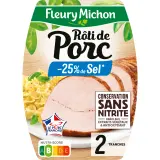FLEURY MICHON Rôti de porc réduit en sel sans nitrite