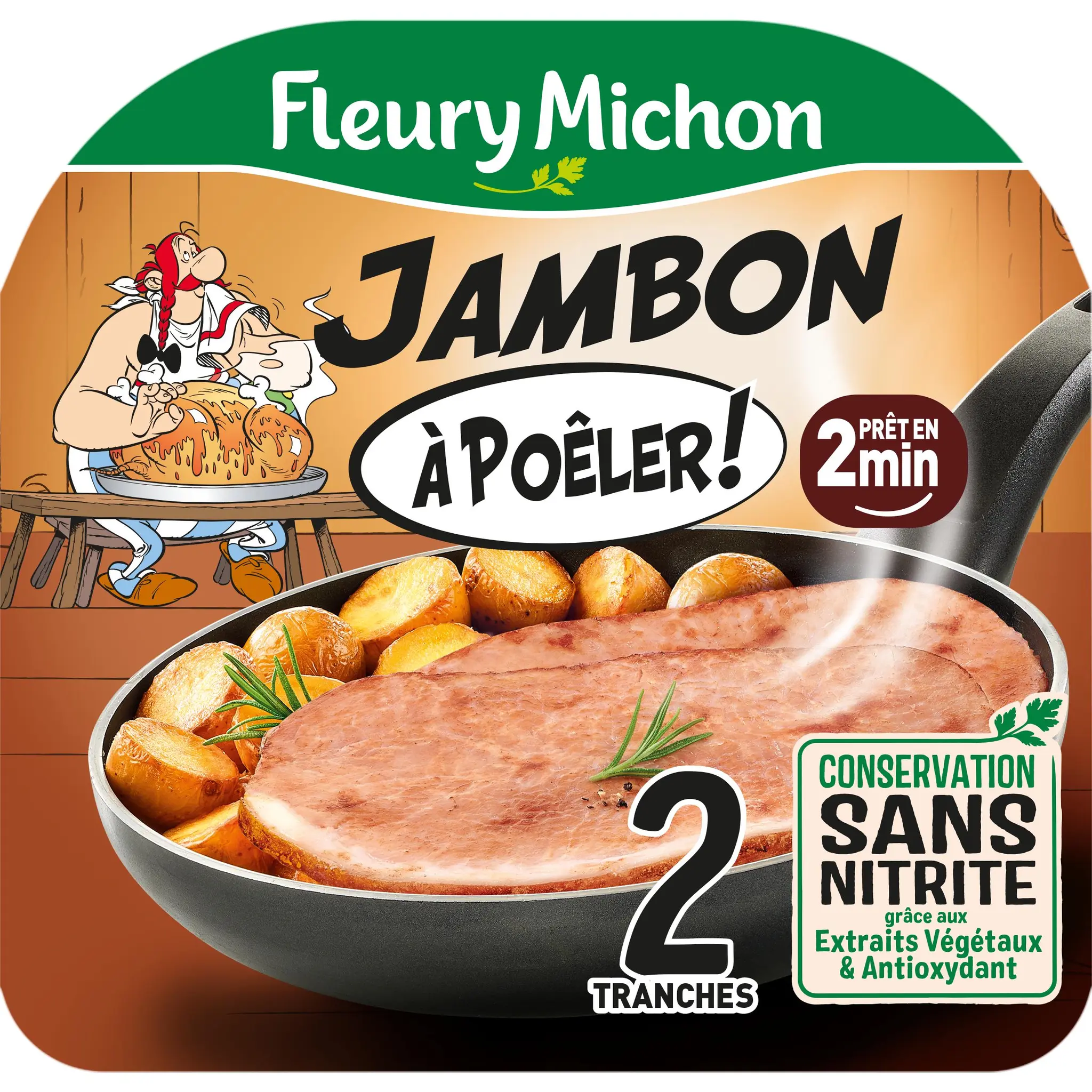 FLEURY MICHON Jambon cuit à poêler conservation sans nitrites
