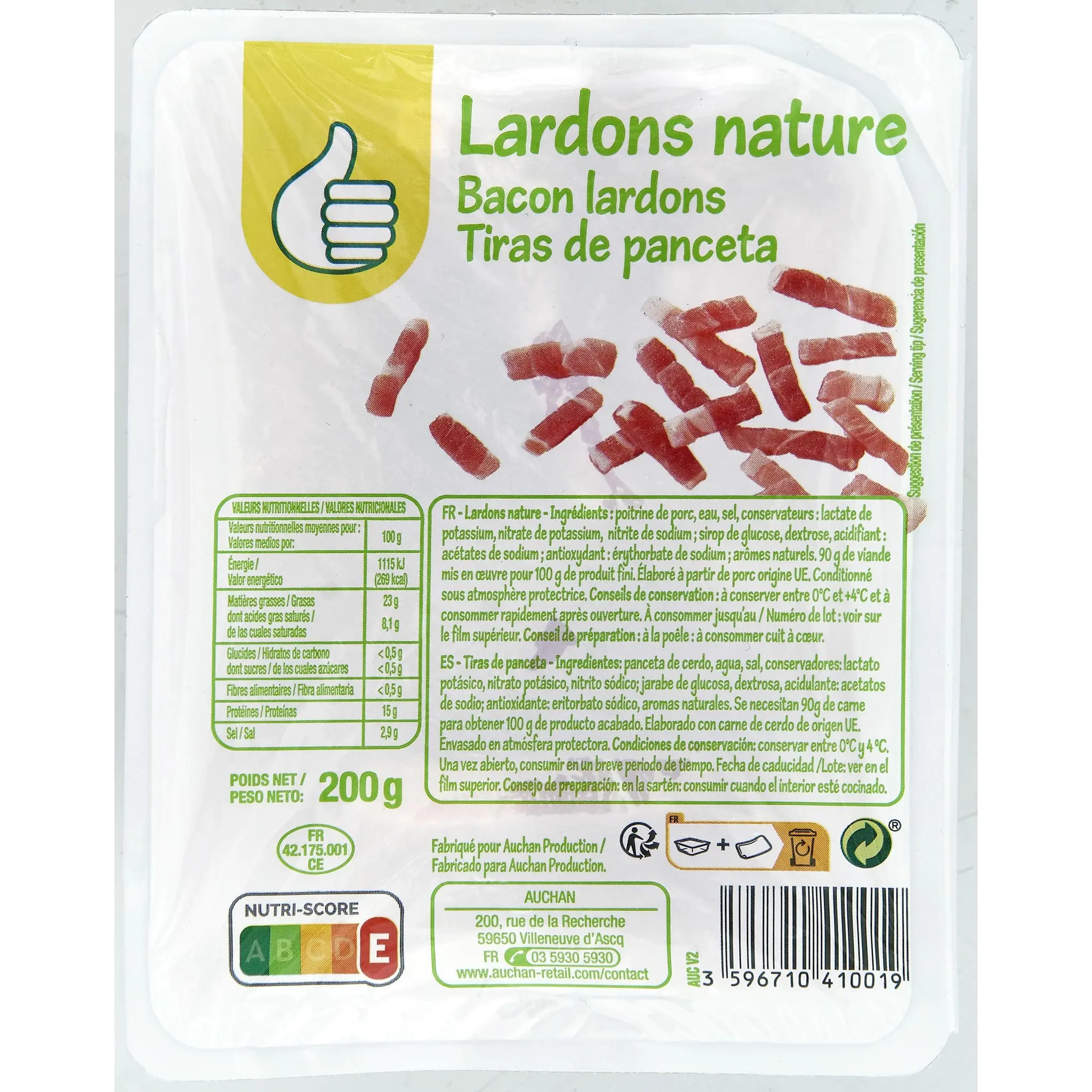 POUCE Lardons nature
