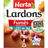 HERTA Lardons fumés -25% de sel sans nitrite
