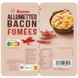 AUCHAN Allumettes de bacon fumées
