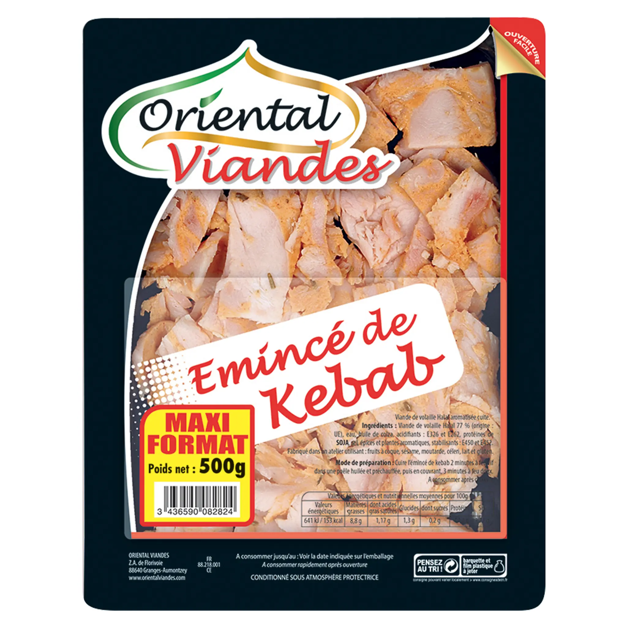 ORIENTAL VIANDES Emincés de dinde sauveur kebab halal