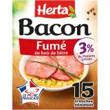 HERTA Bacon fumé en tranches 3% de matière grasse
