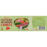 AUCHAN Poitrine fumée prétranchée