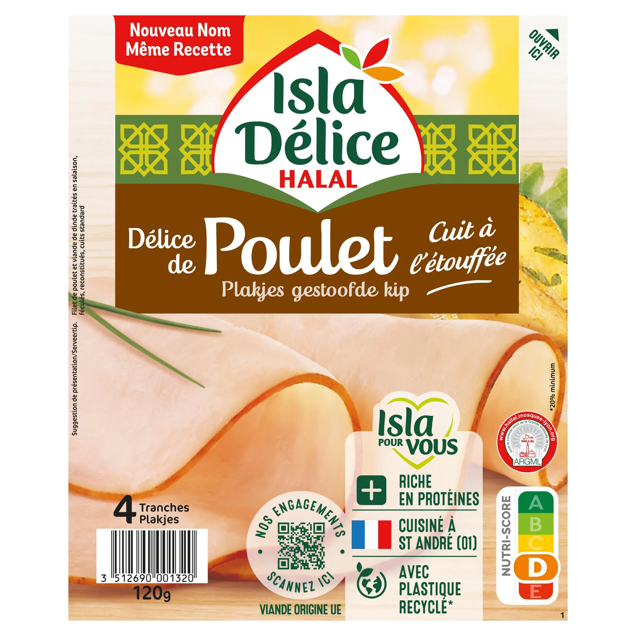 ISLA DELICE Délice de poulet halal doré au four