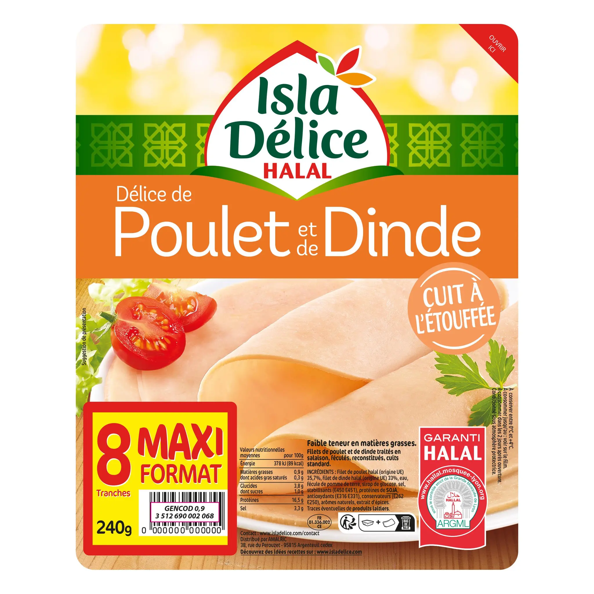 ISLA DELICE Délice de poulet et de dinde halal