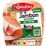 LE GAULOIS Jambon de poulet au thym 100% cuisse sans nitrite