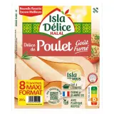 ISLA DELICE Filets de poulet et de dinde cuits halal goût fumé