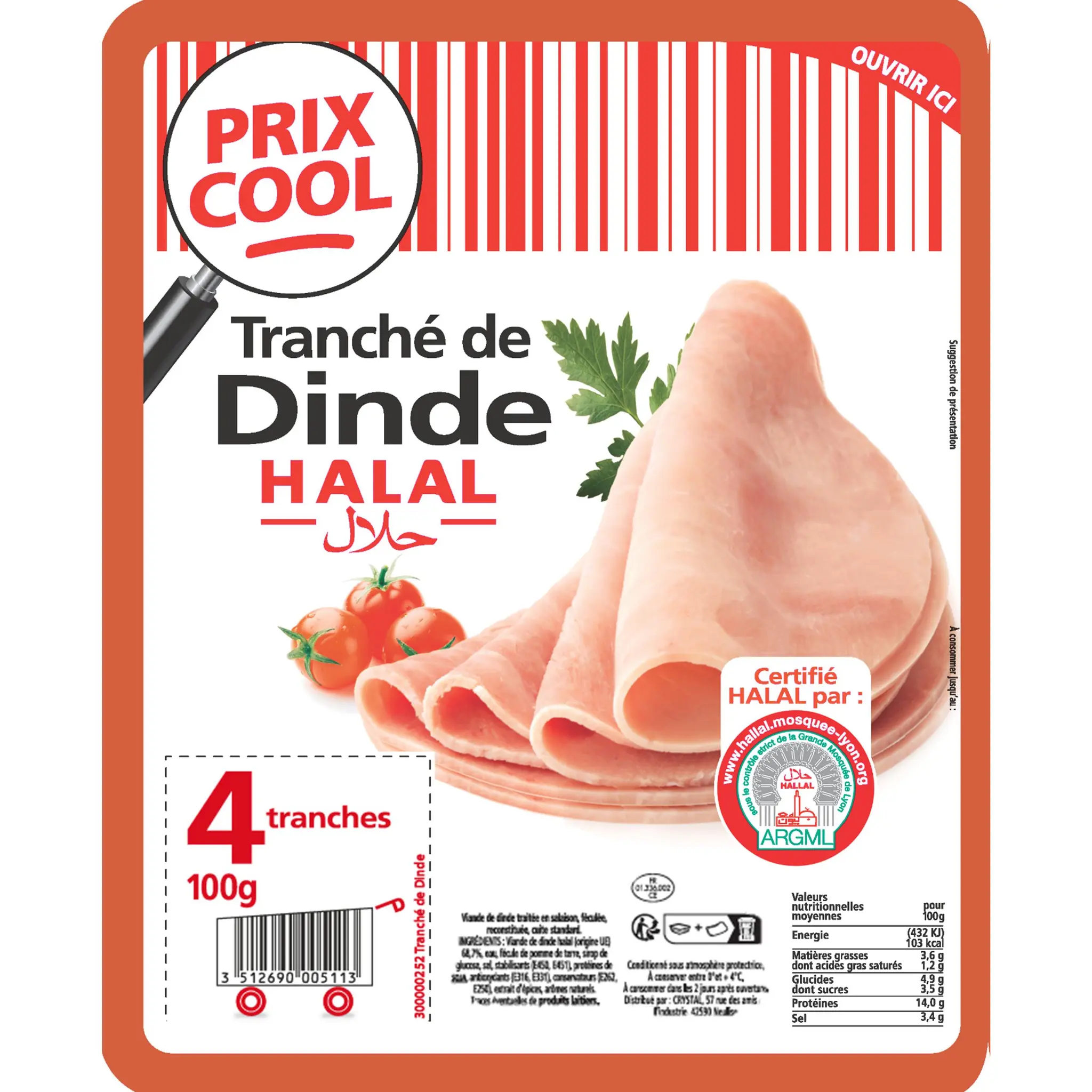 PRIX COOL Tranché de dinde halal