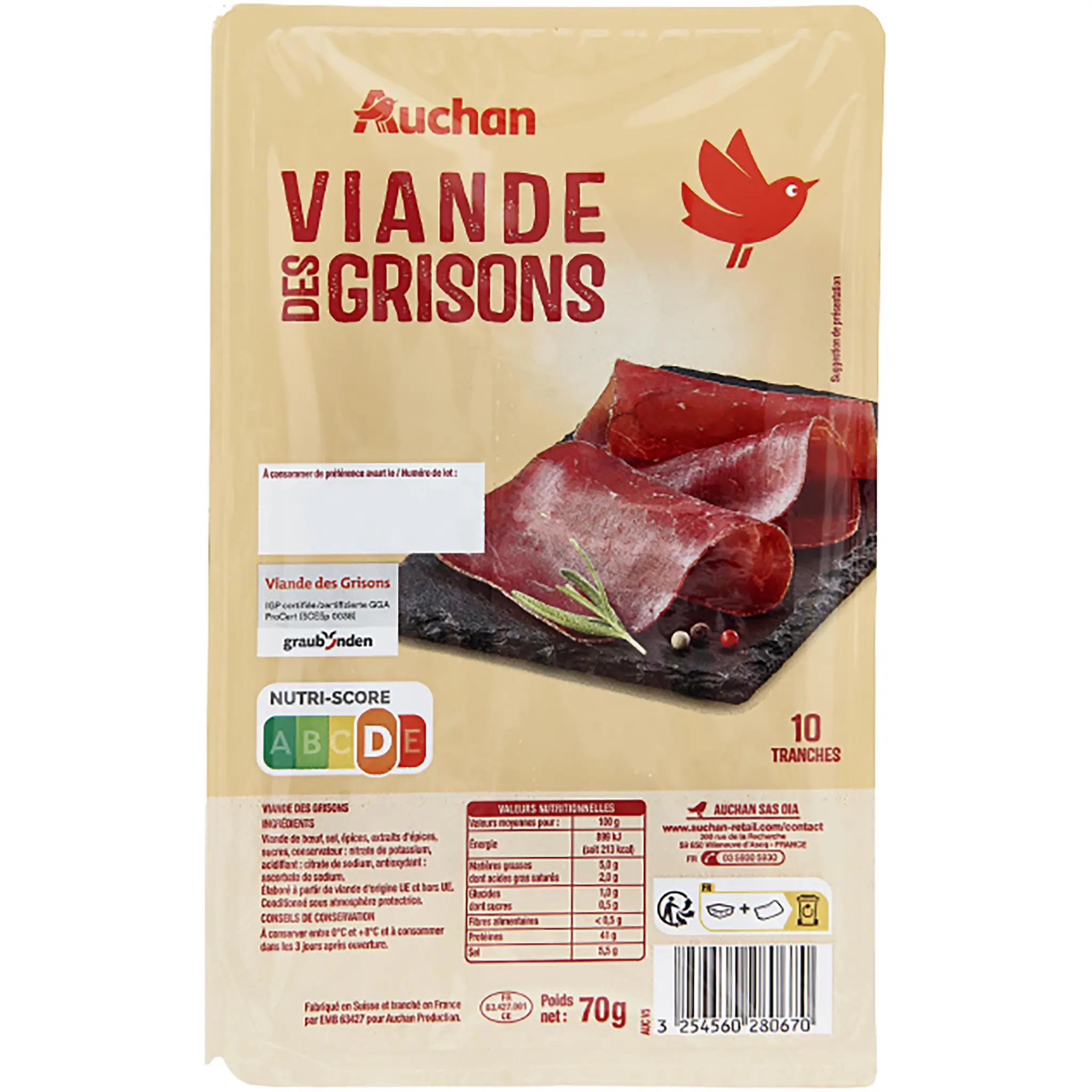AUCHAN Viande des Grisons