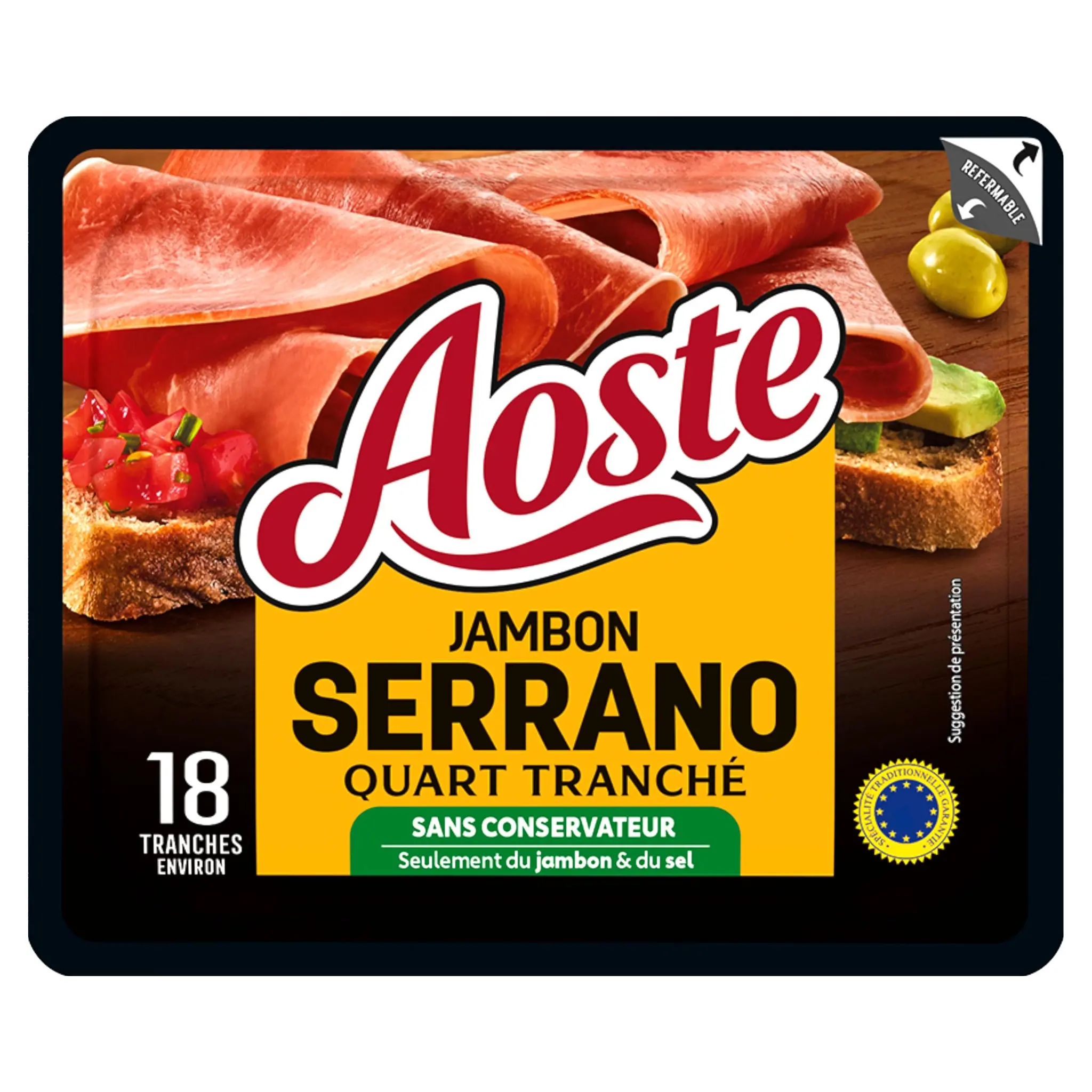 AOSTE Quart de jambon cru serrano