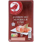 AUCHAN Jambon sec supérieur fumé
