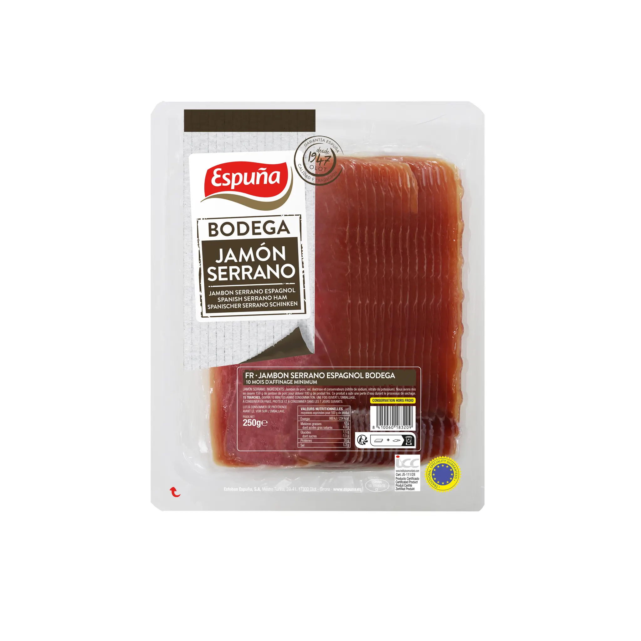 ESPUNA Jambon serrano tranché