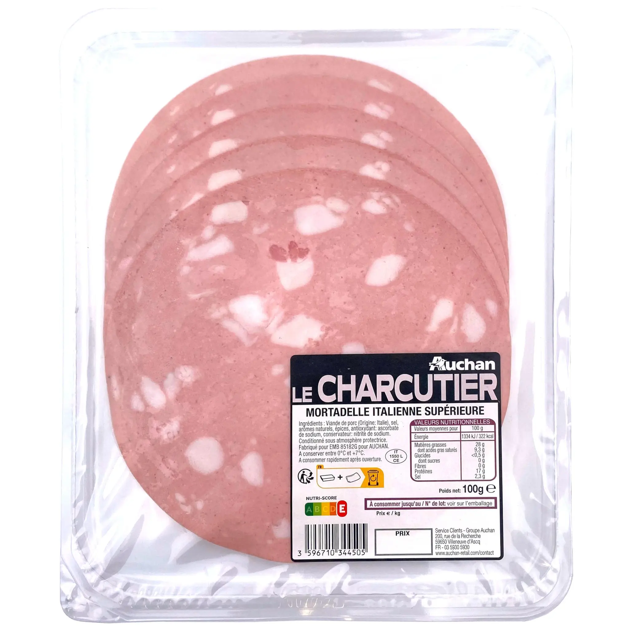 AUCHAN LE CHARCUTIER Mortadelle