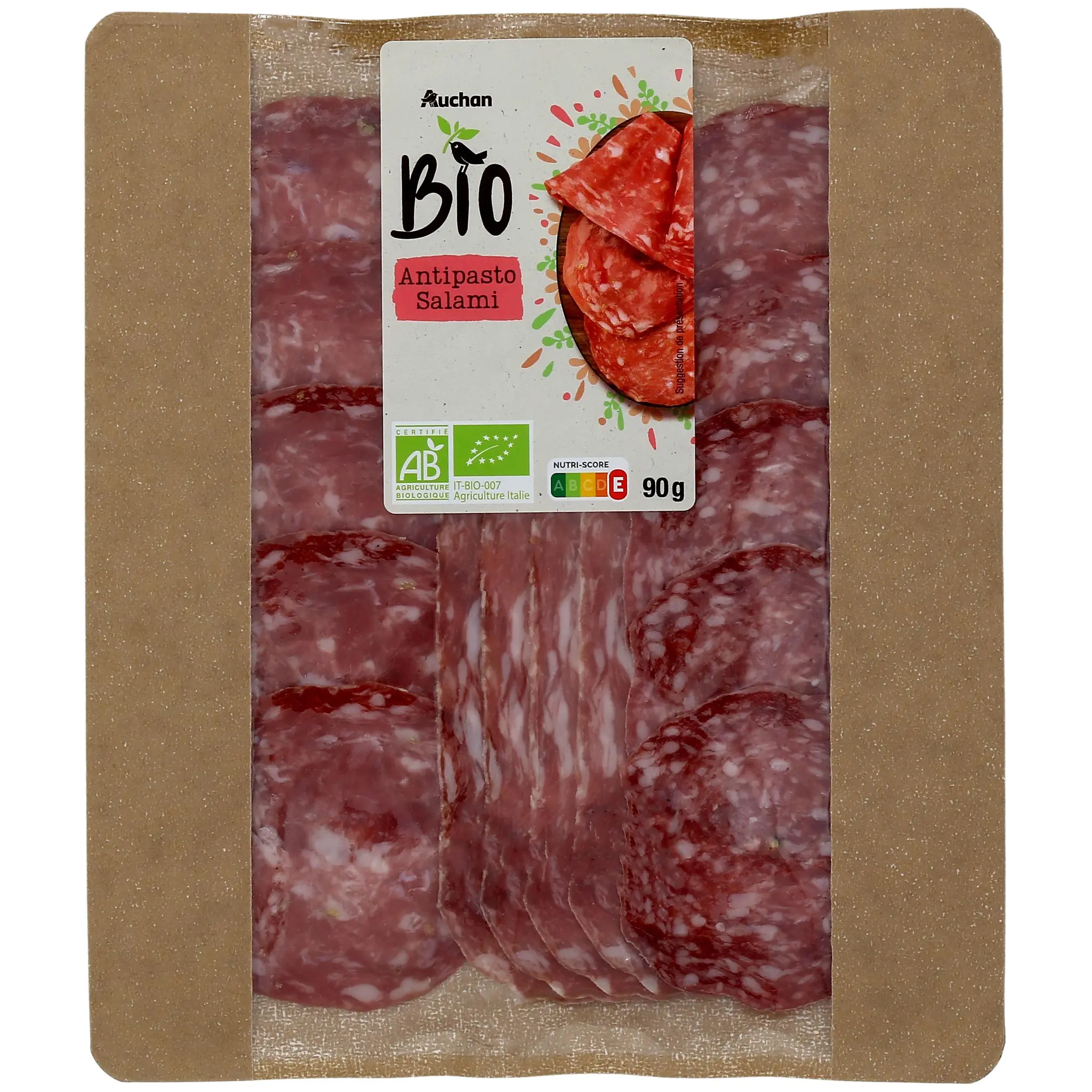 AUCHAN BIO Antipasto salami