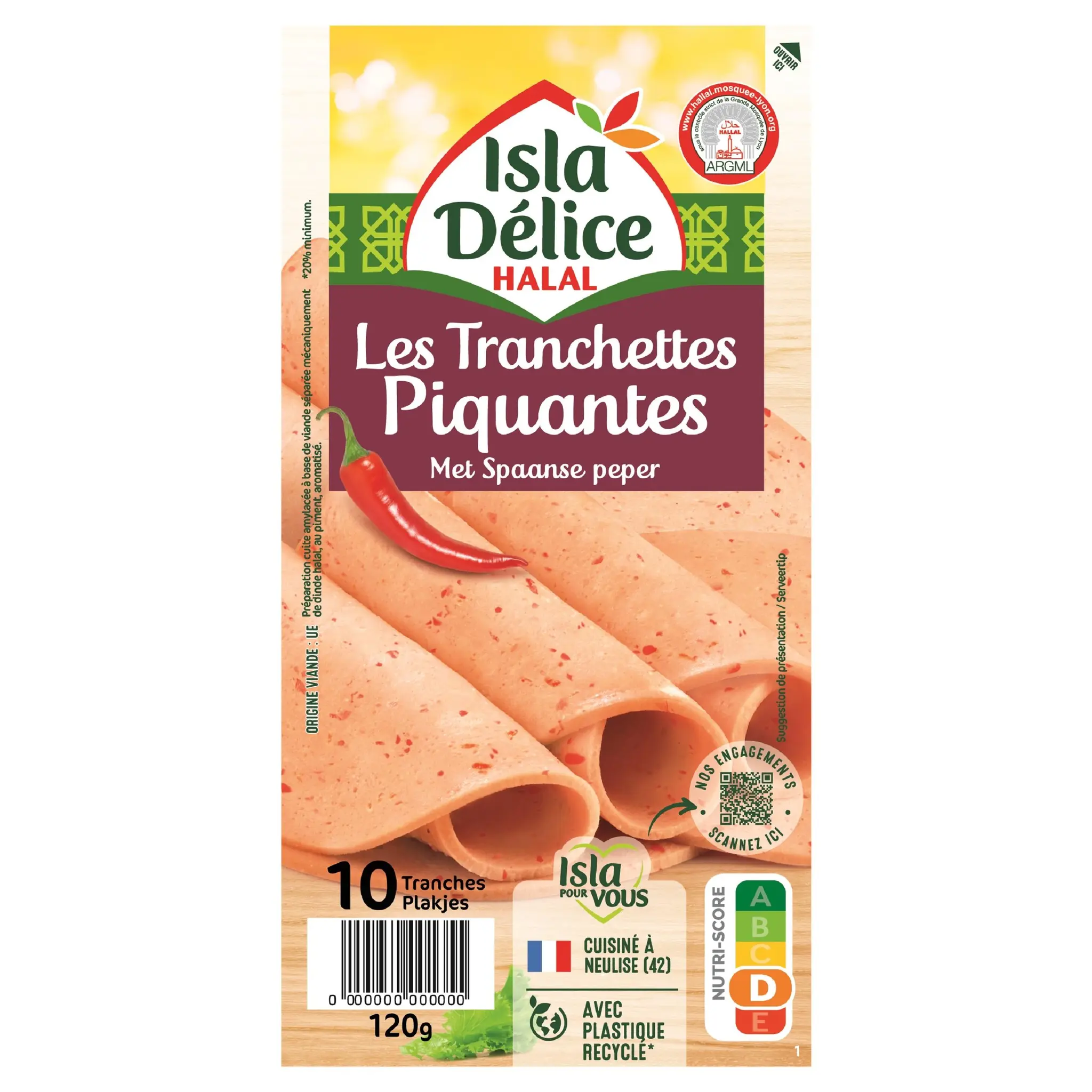 ISLA DELICE Mortadélice piquante halal