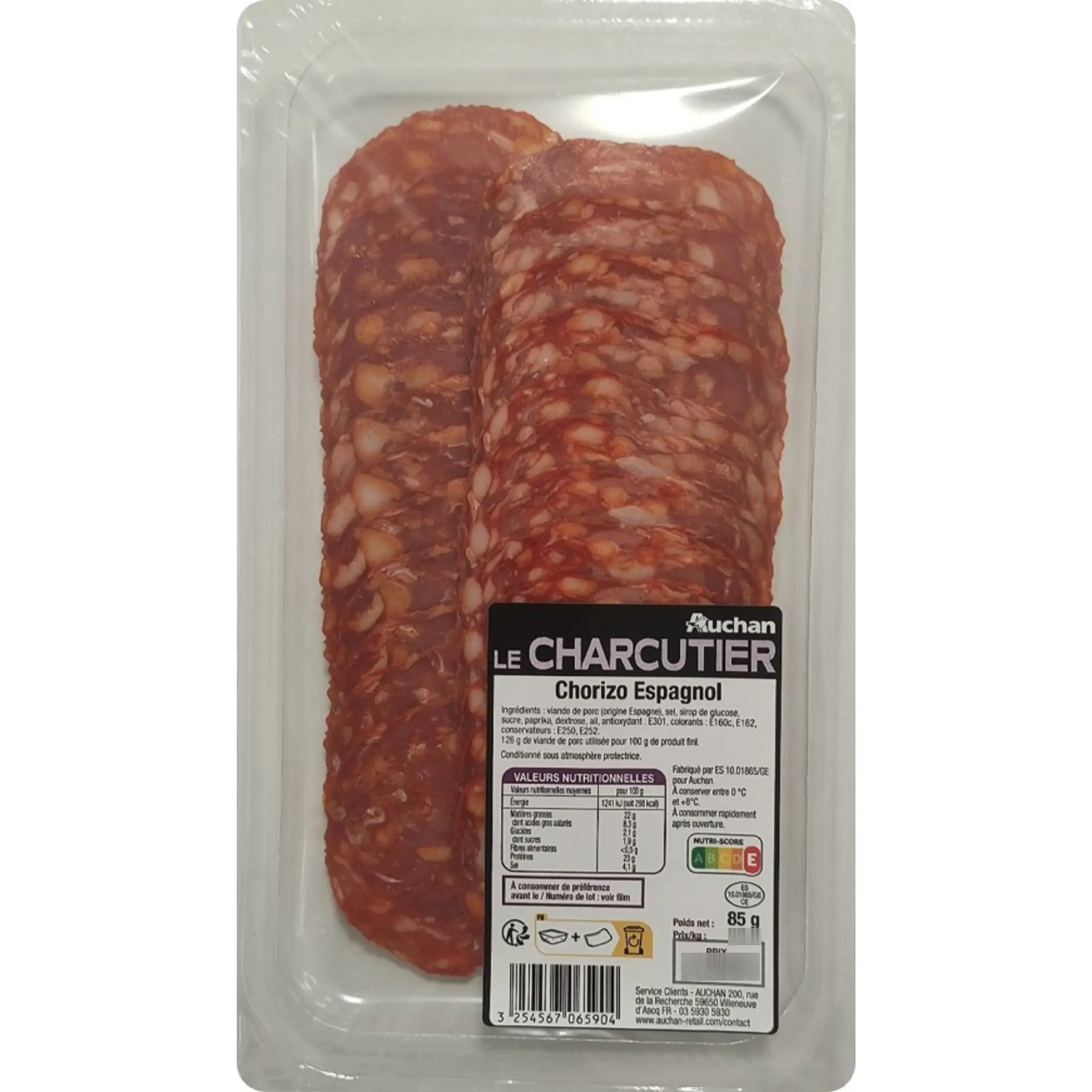 AUCHAN LE CHARCUTIER Chorizo Espagnol