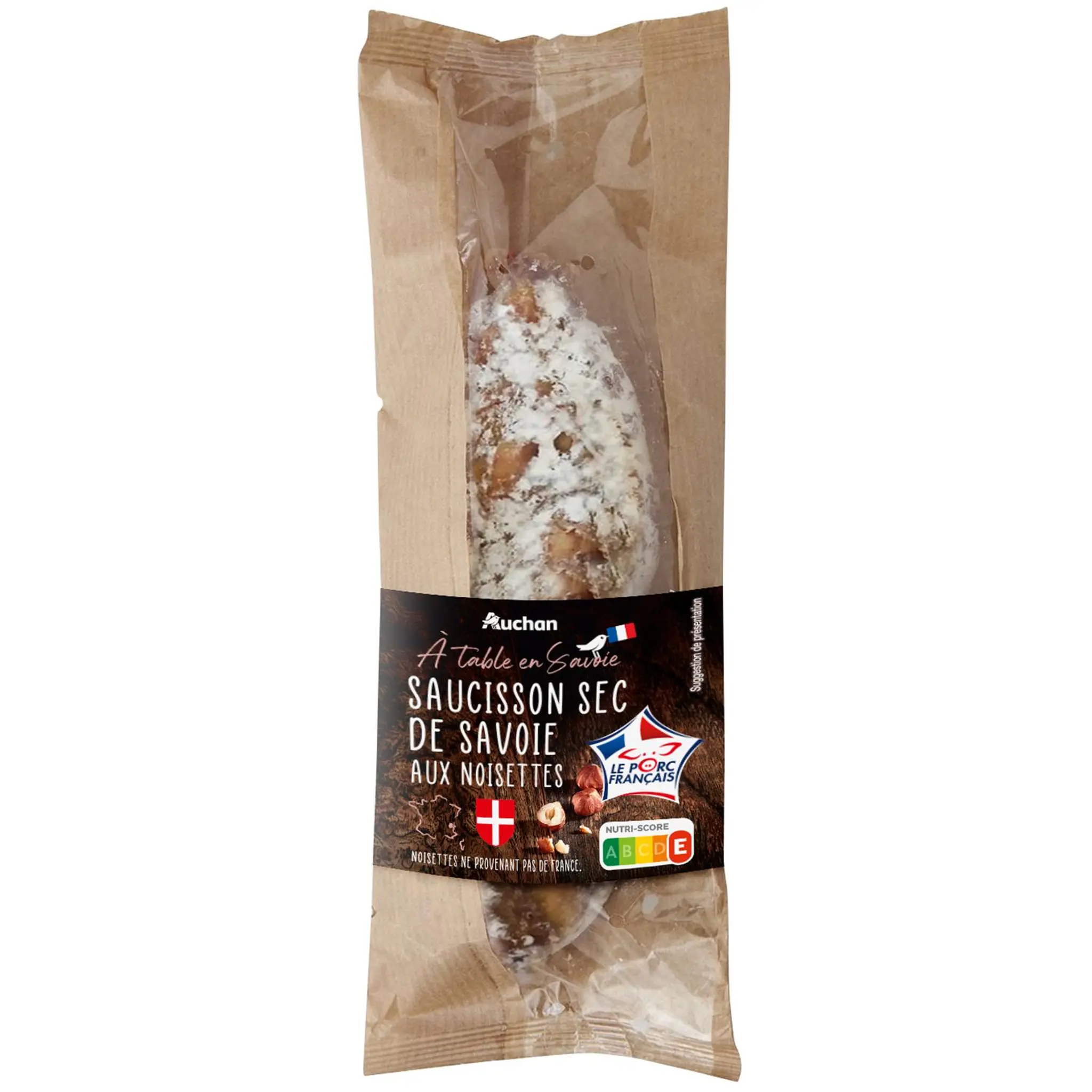 AUCHAN TERROIR Saucisson sec de Savoie aux noisettes