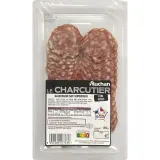 AUCHAN LE CHARCUTIER Saucisson sec supérieur en tranches