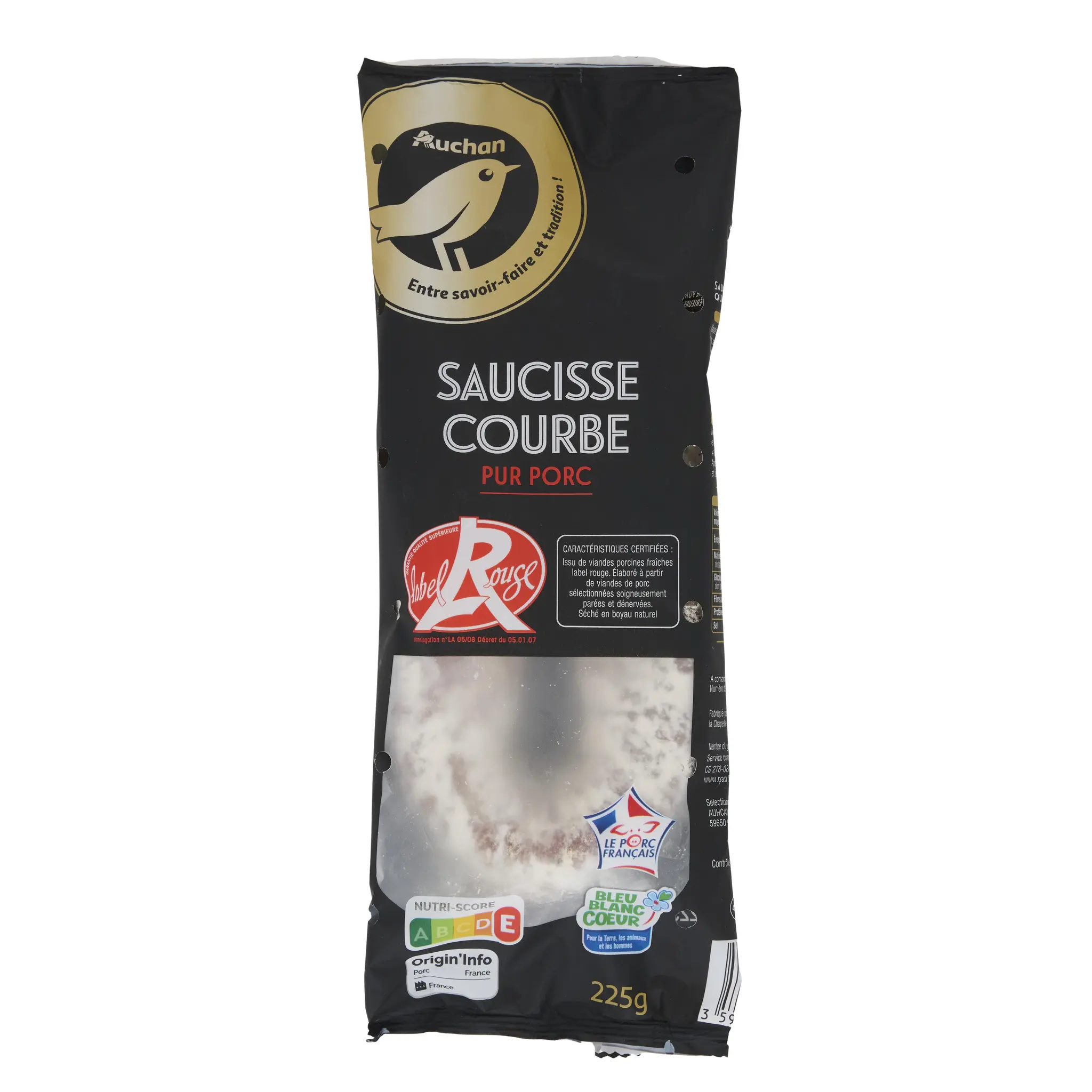 AUCHAN GOURMET Saucisse sèche Label Rouge