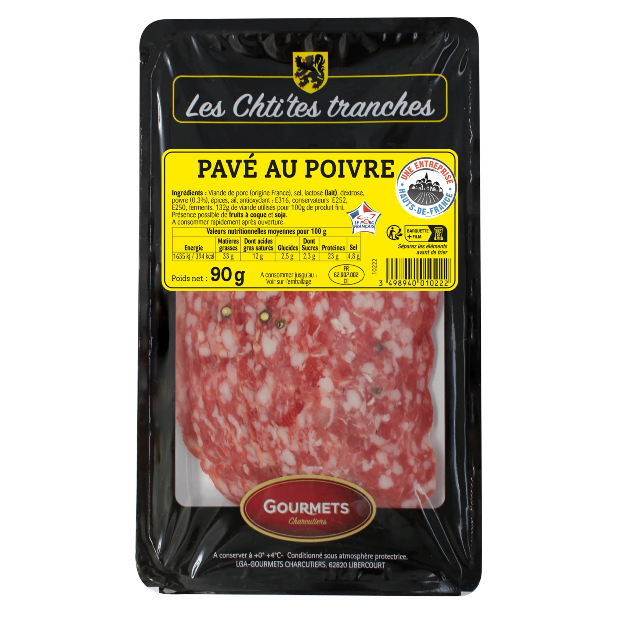 GOURMETS DE L'ARTOIS Pavé au poivre 90g