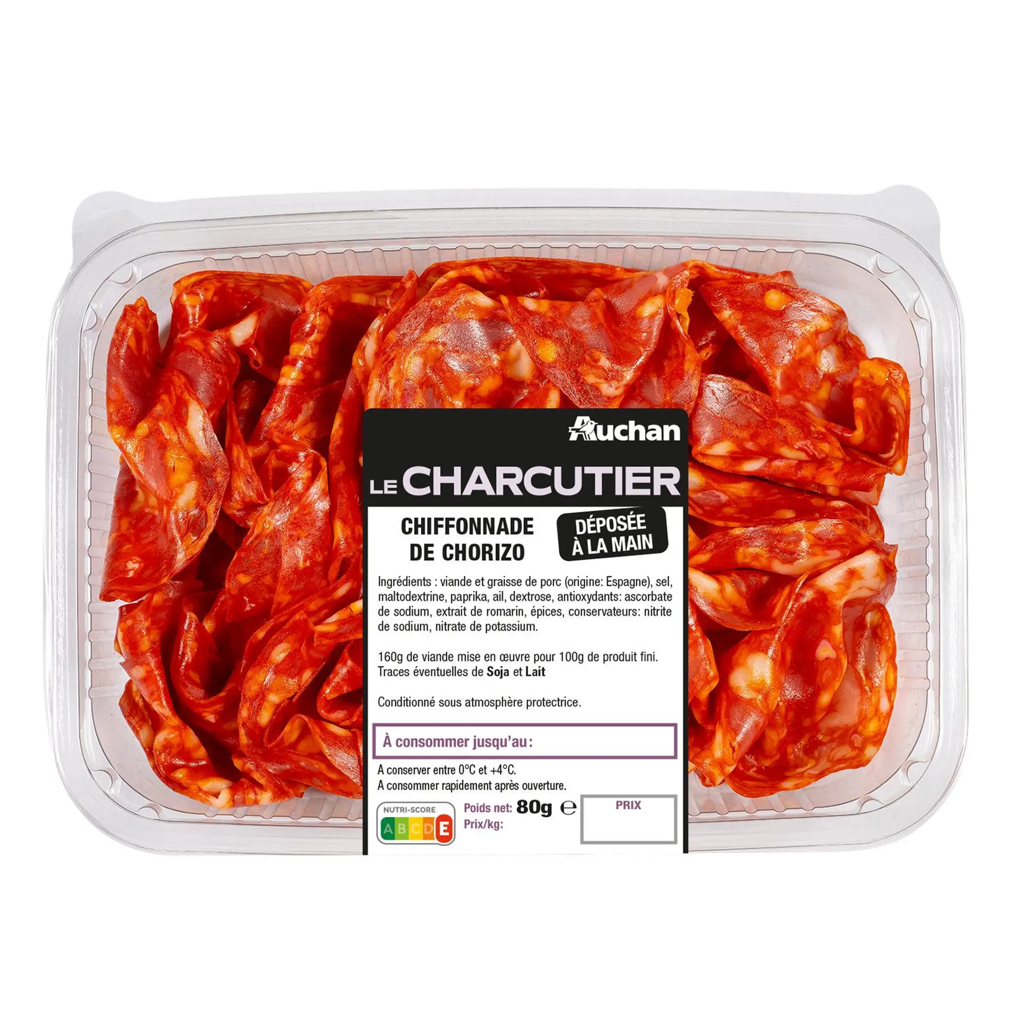 AUCHAN LE CHARCUTIER Chiffonnade de Chorizo
