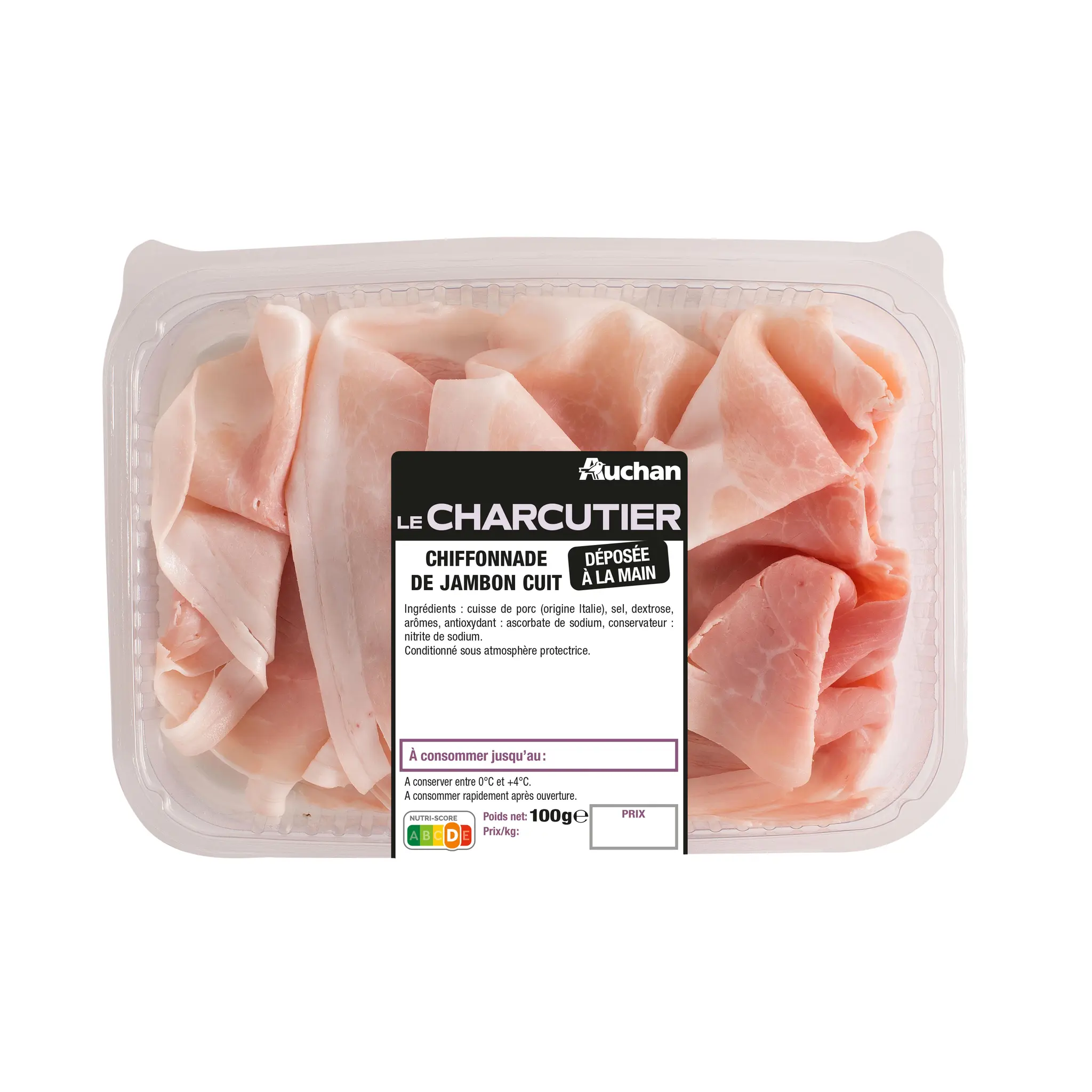 AUCHAN LE CHARCUTIER Chiffonnade de Jambon cuit