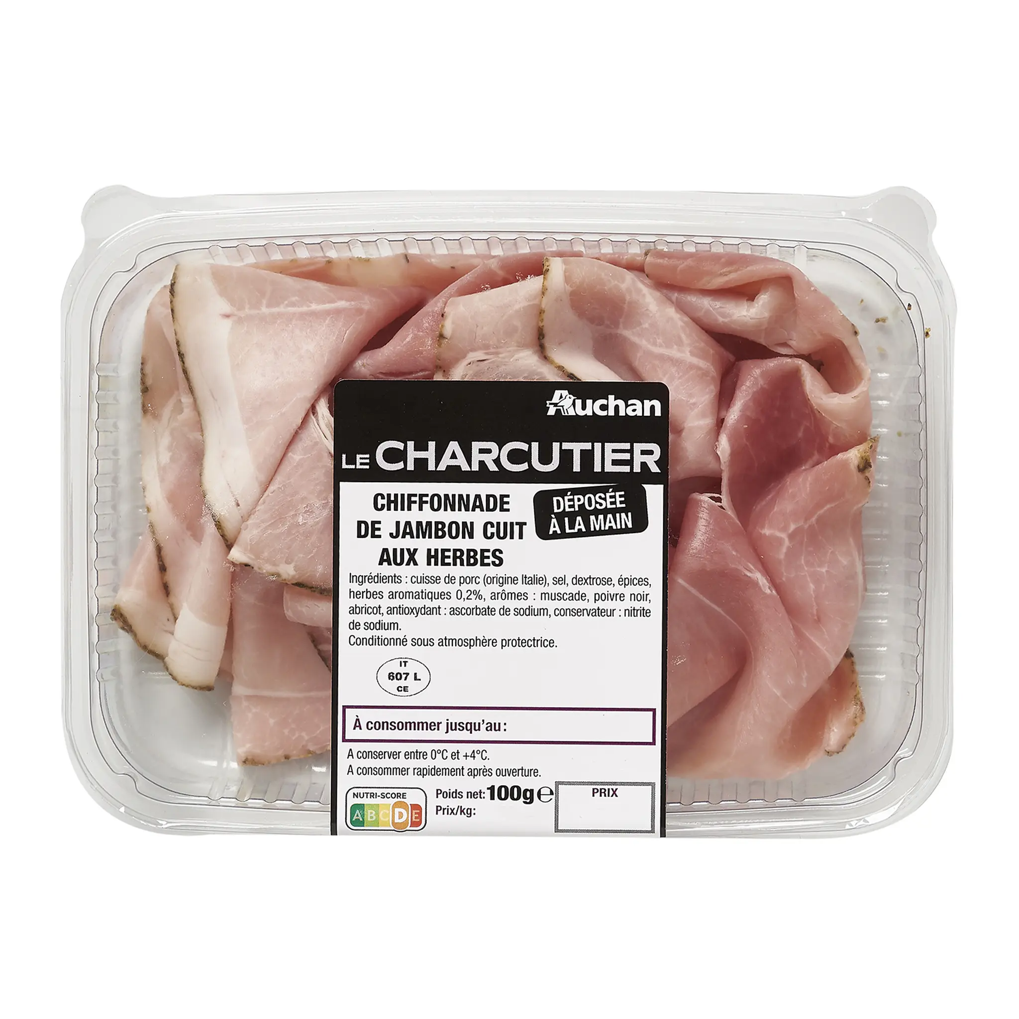 AUCHAN LE CHARCUTIER Chiffonnade de jambon cuit aux herbes