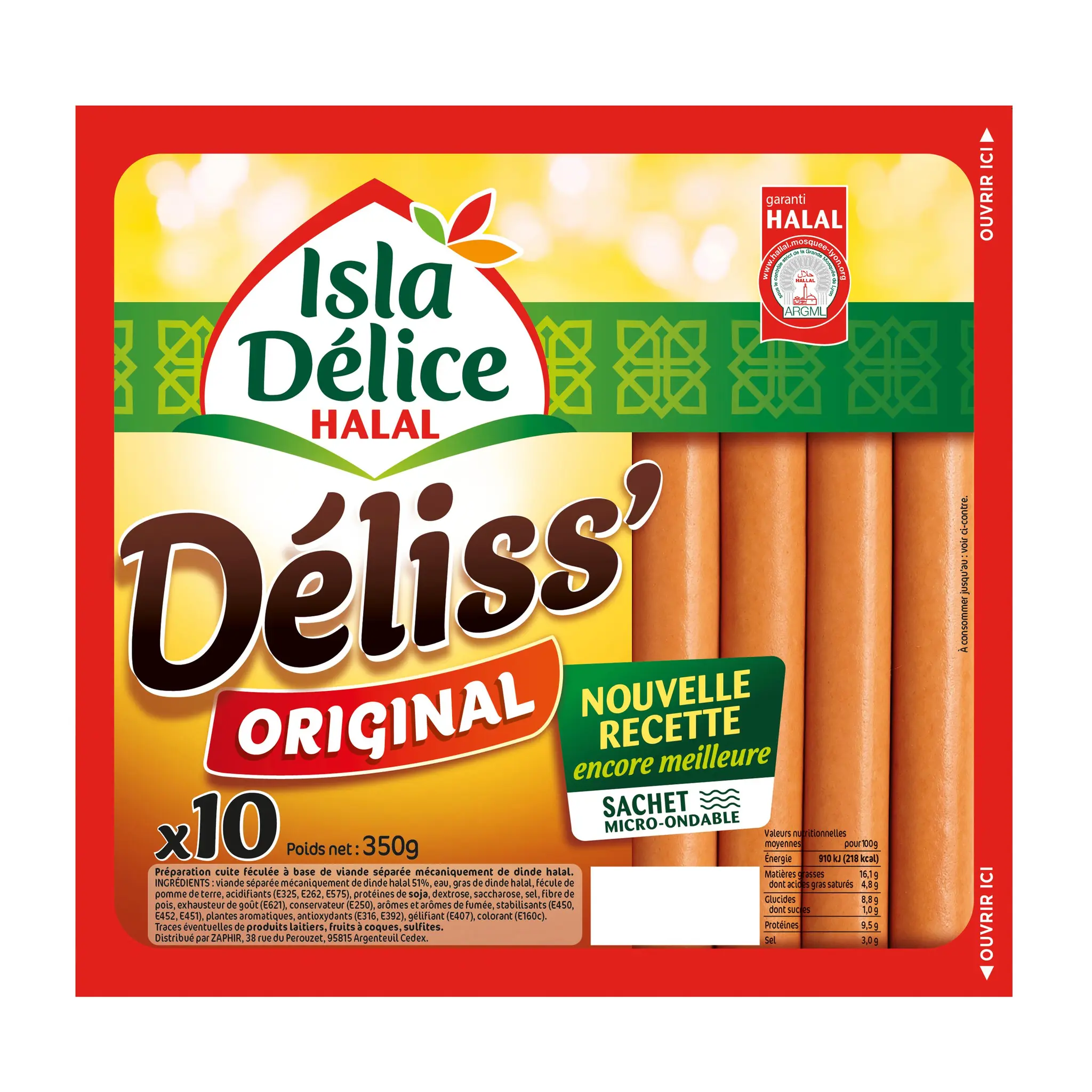 ISLA DELICE Saucisses de dinde halal