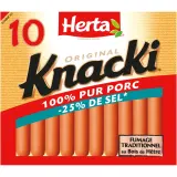 HERTA Knacki saucisse réduit en sel pur porc