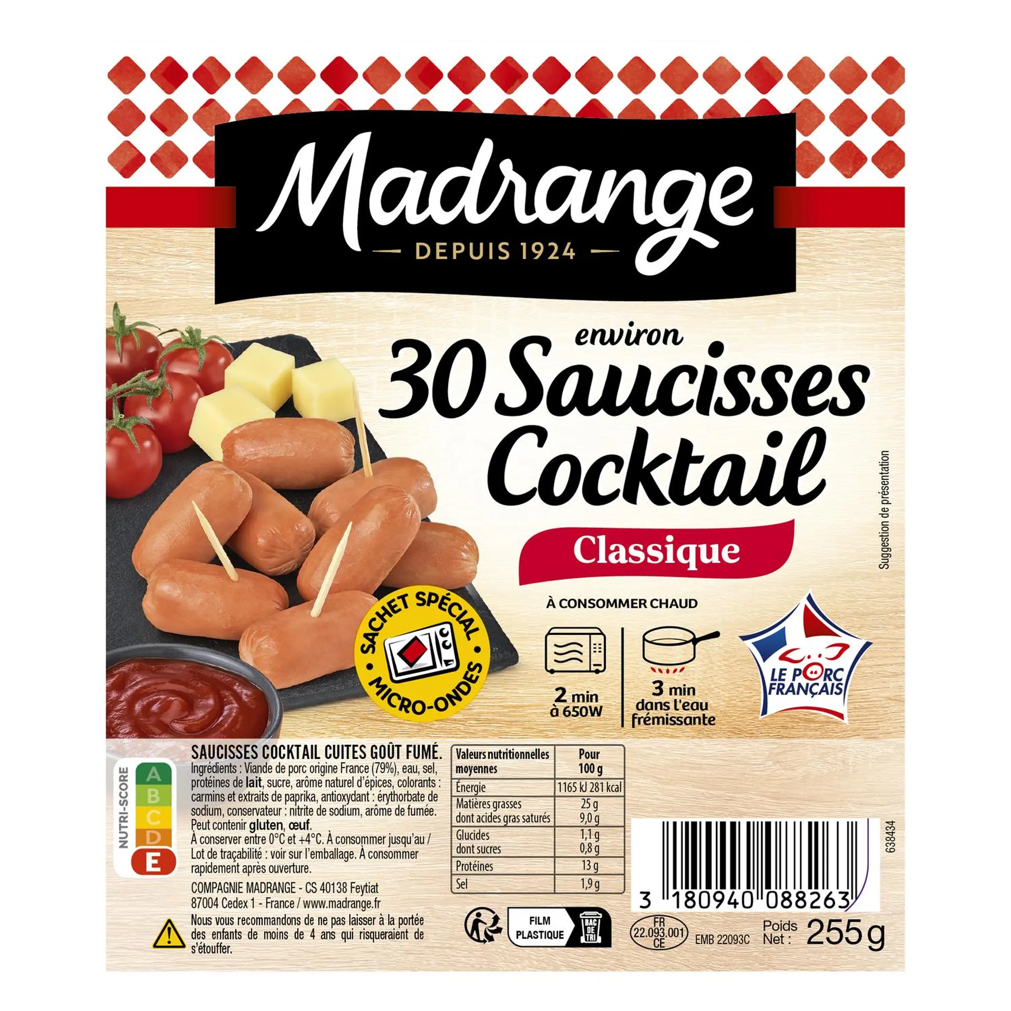 MADRANGE Saucisses cocktail classique