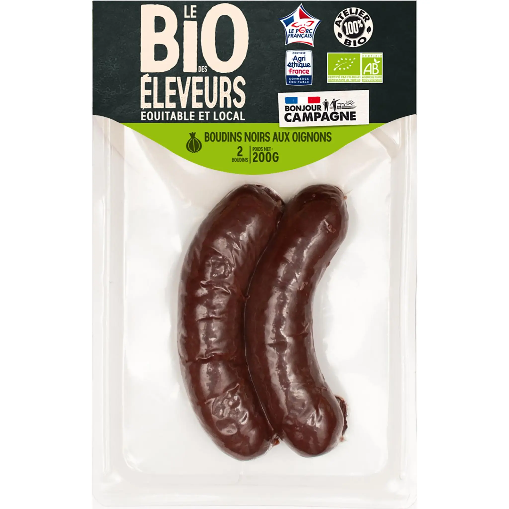 LE BIO DES ELEVEURS Boudins noirs aux oignons bio