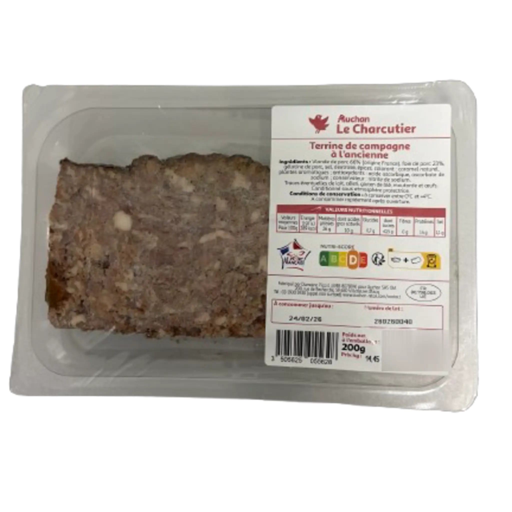 AUCHAN LE CHARCUTIER Terrine de campagne