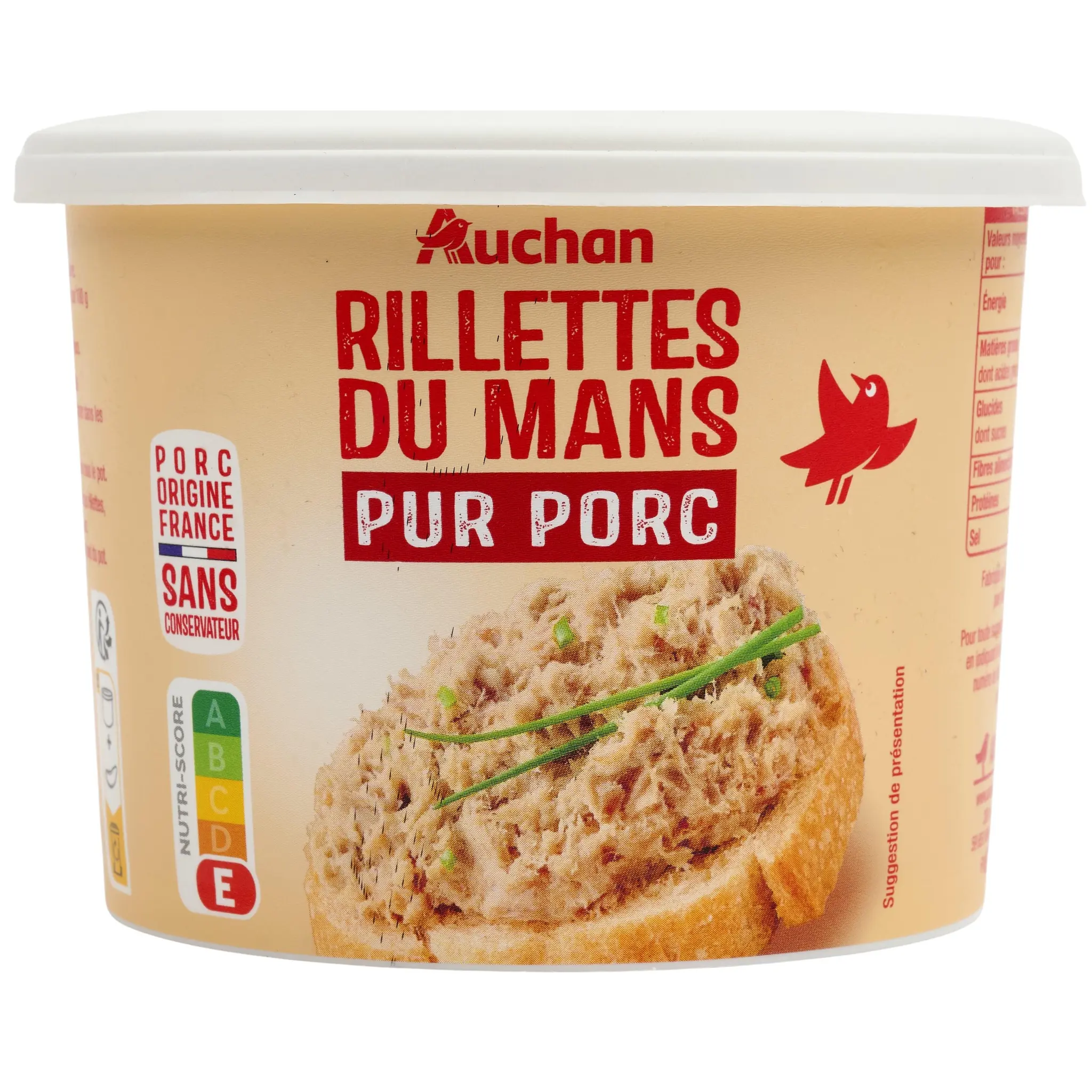 AUCHAN Rillettes du Mans pur Porc