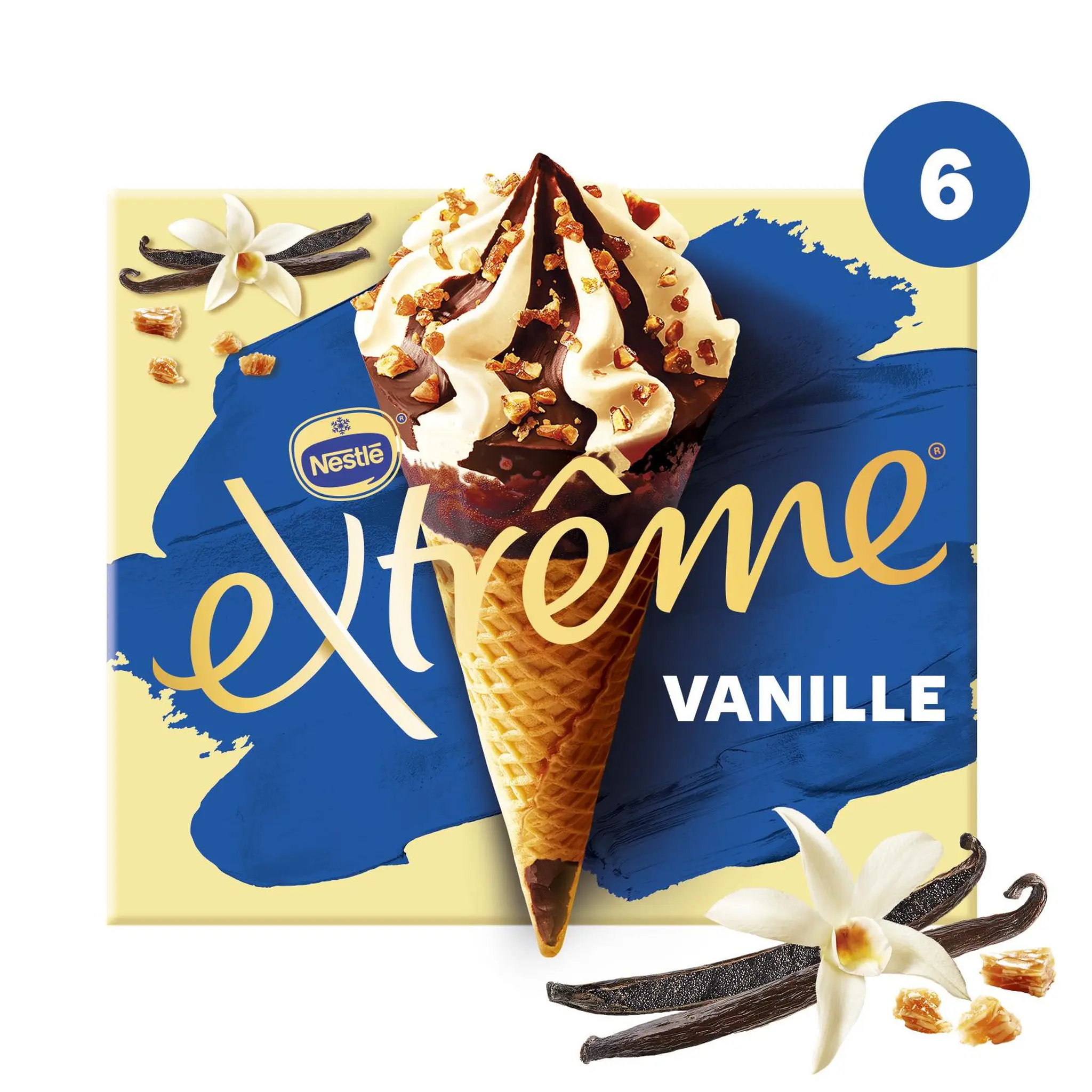 EXTREME Cônes glacés à la vanille pépites de nougatine