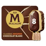MAGNUM Bâtonnets glacés classique amandes et chocolat blanc