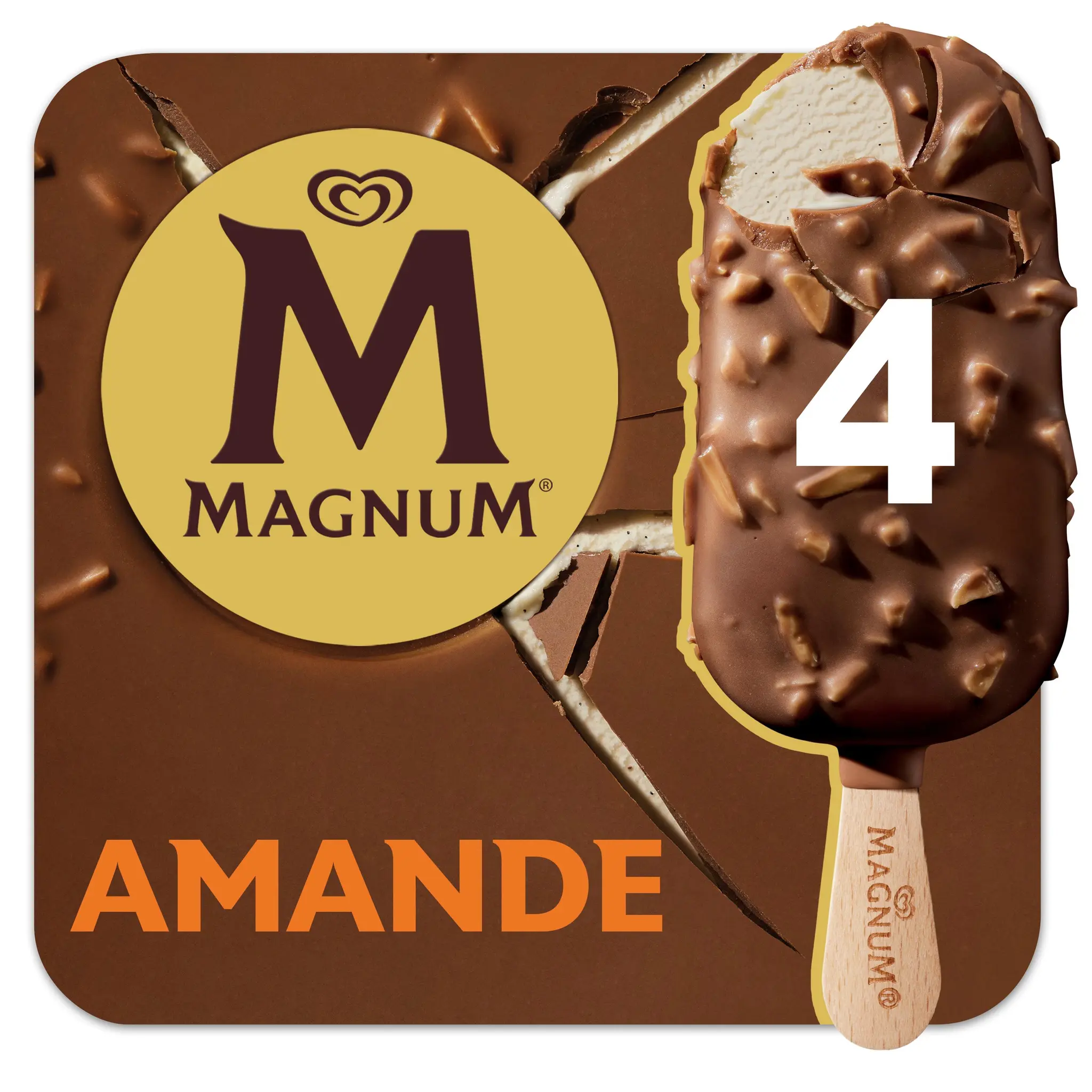MAGNUM Bâtonnets glacés vanille chocolat et amandes