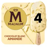 MAGNUM Bâtonnets glacés chocolat blanc amandes