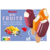 AUCHAN Bâtonnets glacés aux fruits