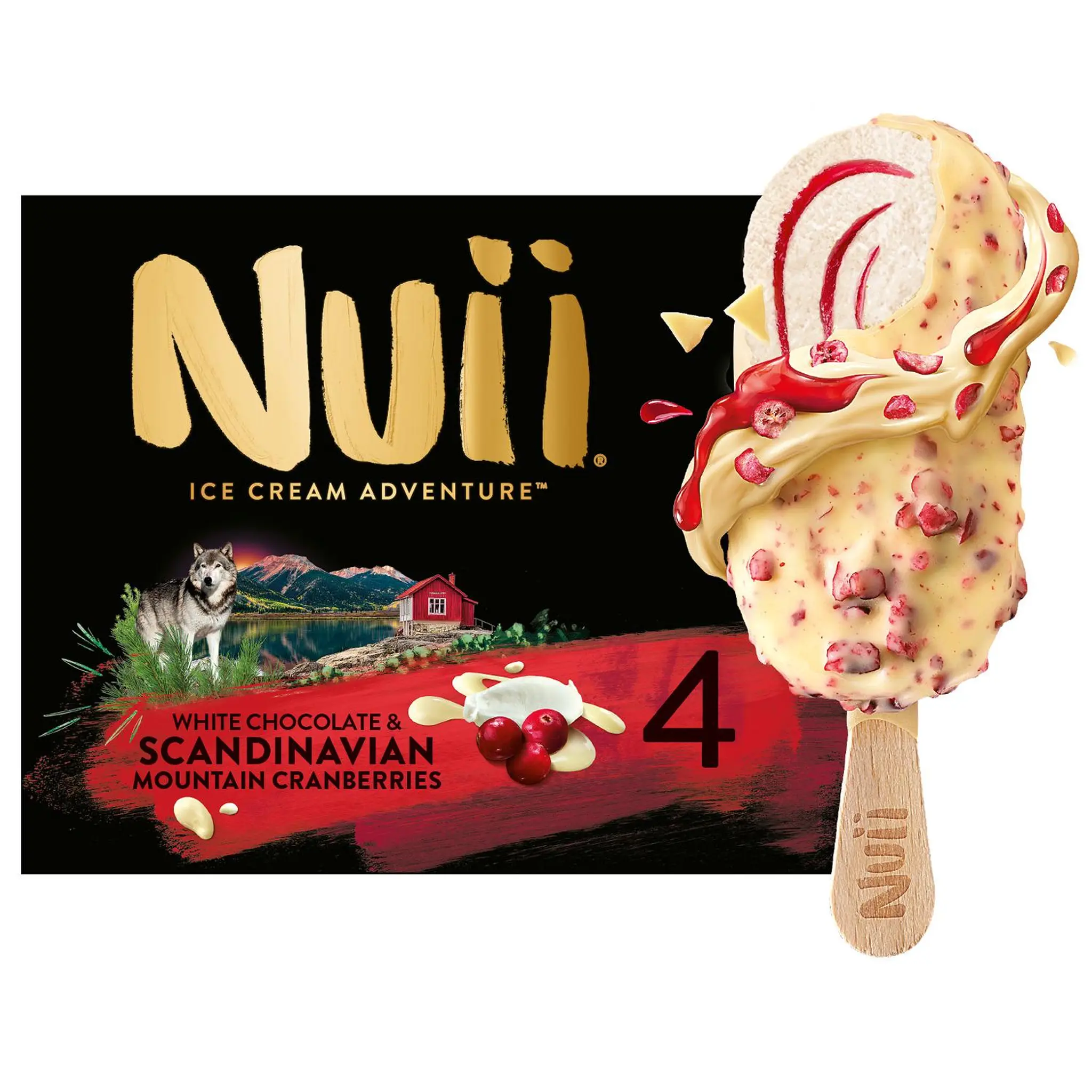 NUII Bâtonnets glacés Scandinavian vanille et cranberries