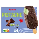 AUCHAN Bâtonnets glacés pistache