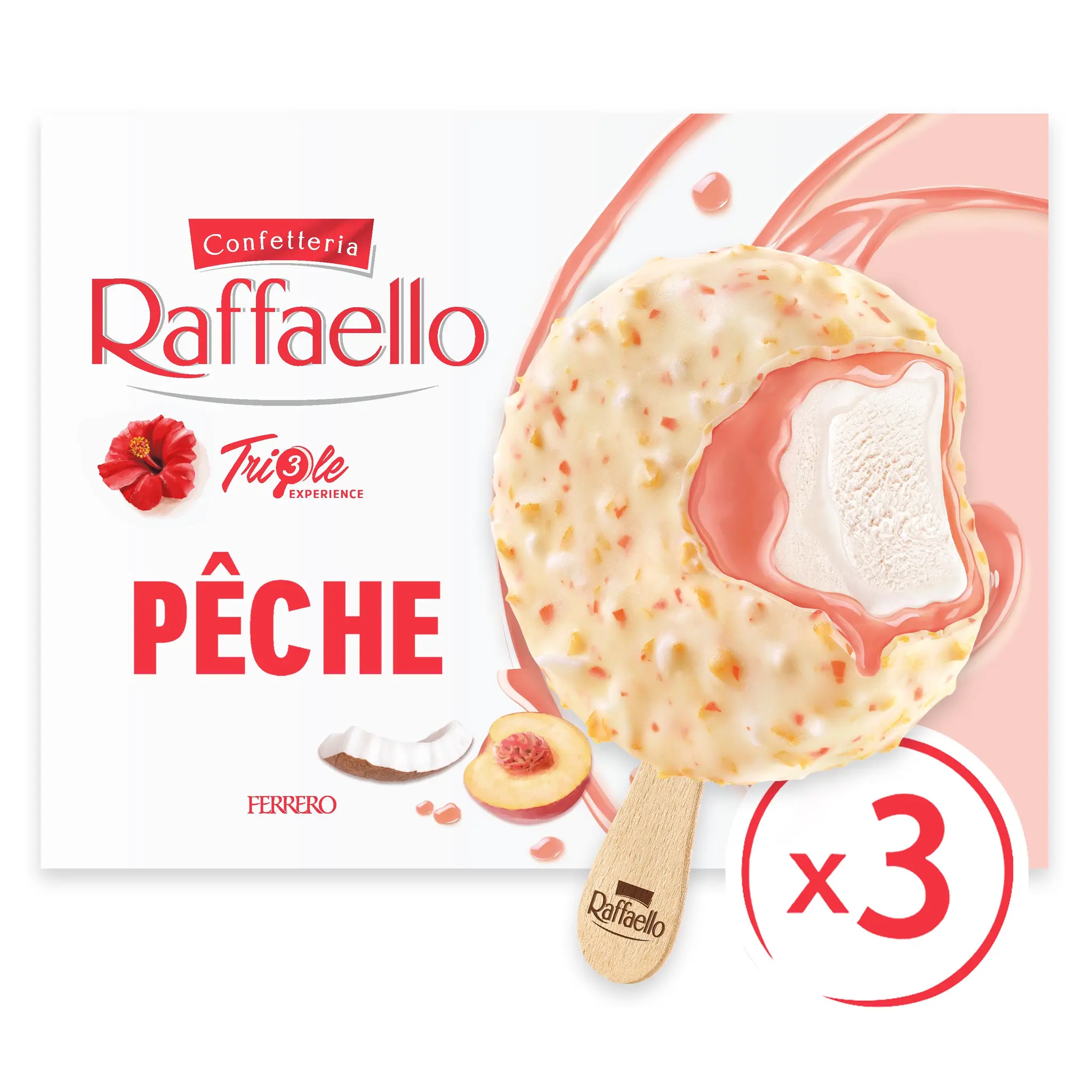 RAFFAELLO Bâtonnets glacés à la pèche et hibiscus