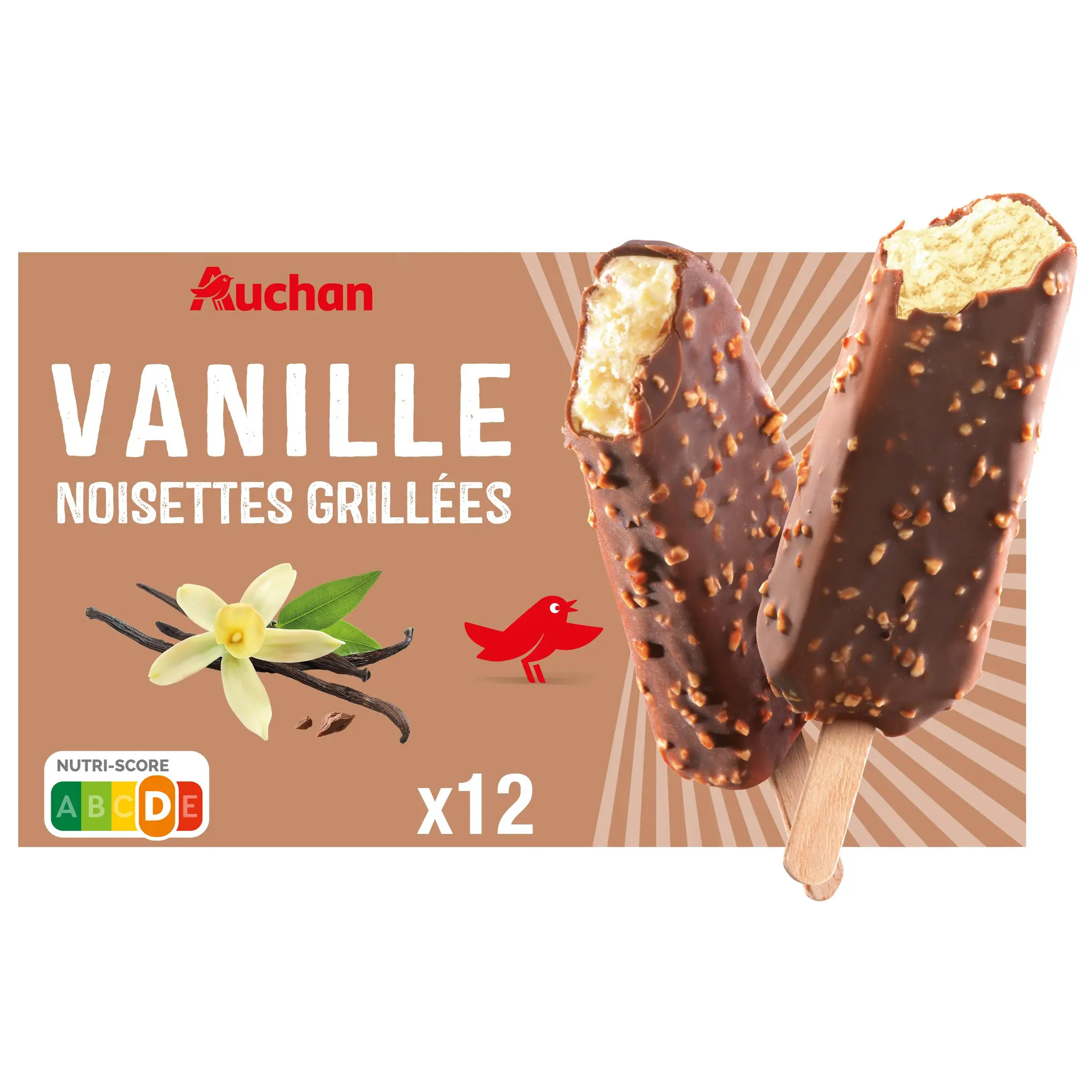 AUCHAN Bâtonnets glacés à la vanille