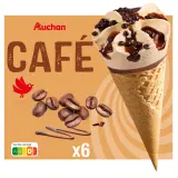 AUCHAN Cônes glacés café
