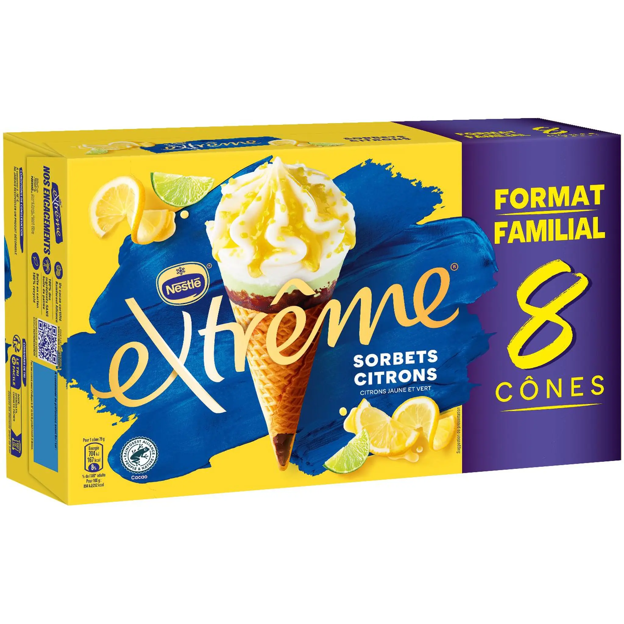 EXTREME Cône glacé sorbets citrons