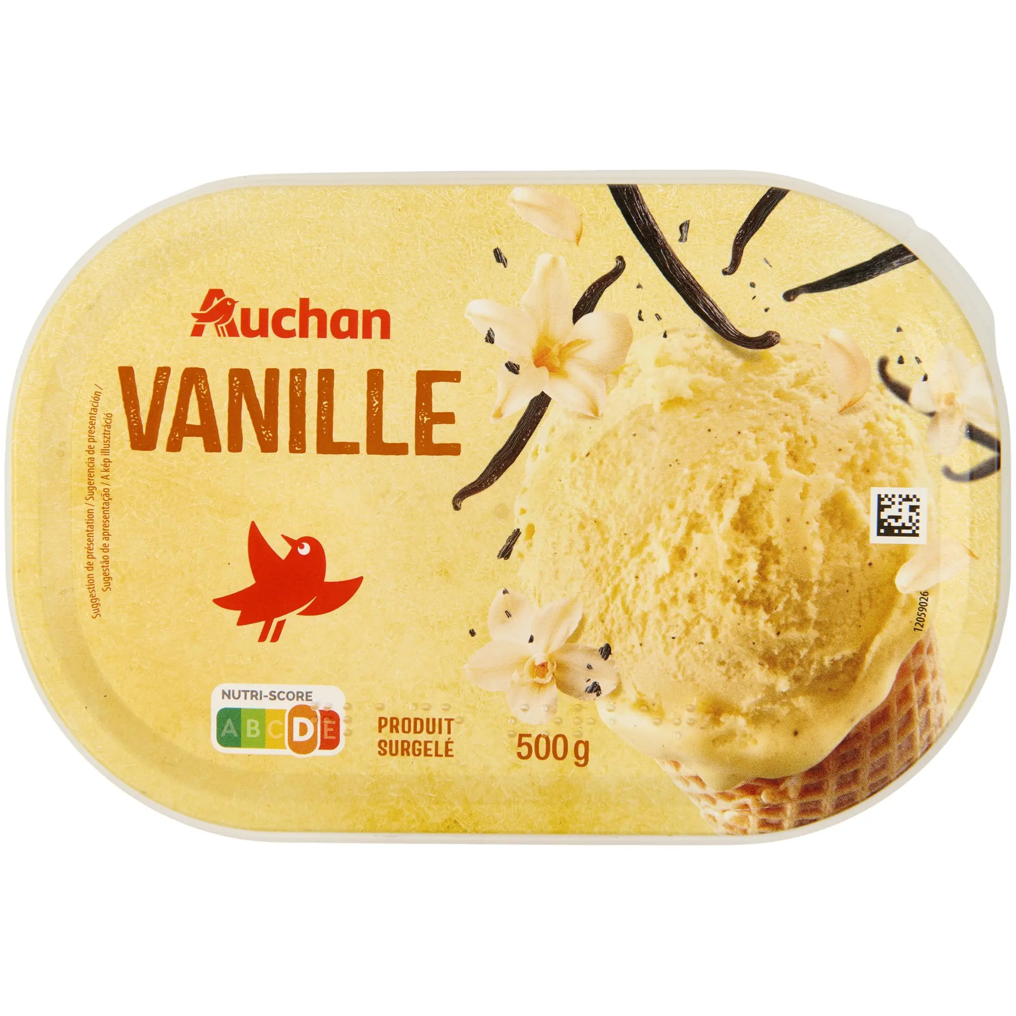 AUCHAN Glace à la vanille
