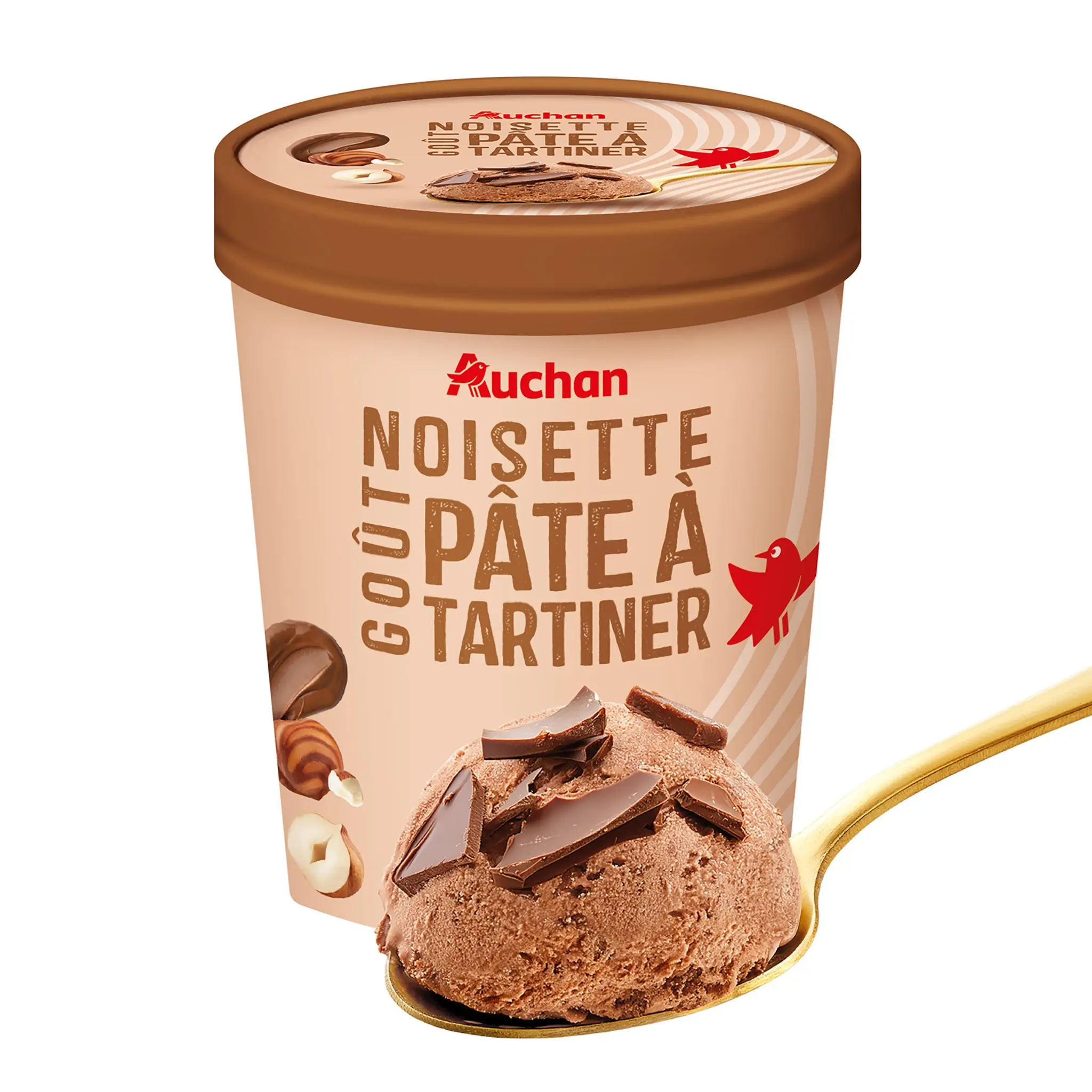 AUCHAN Glace en pot noisette pâte à tartiner