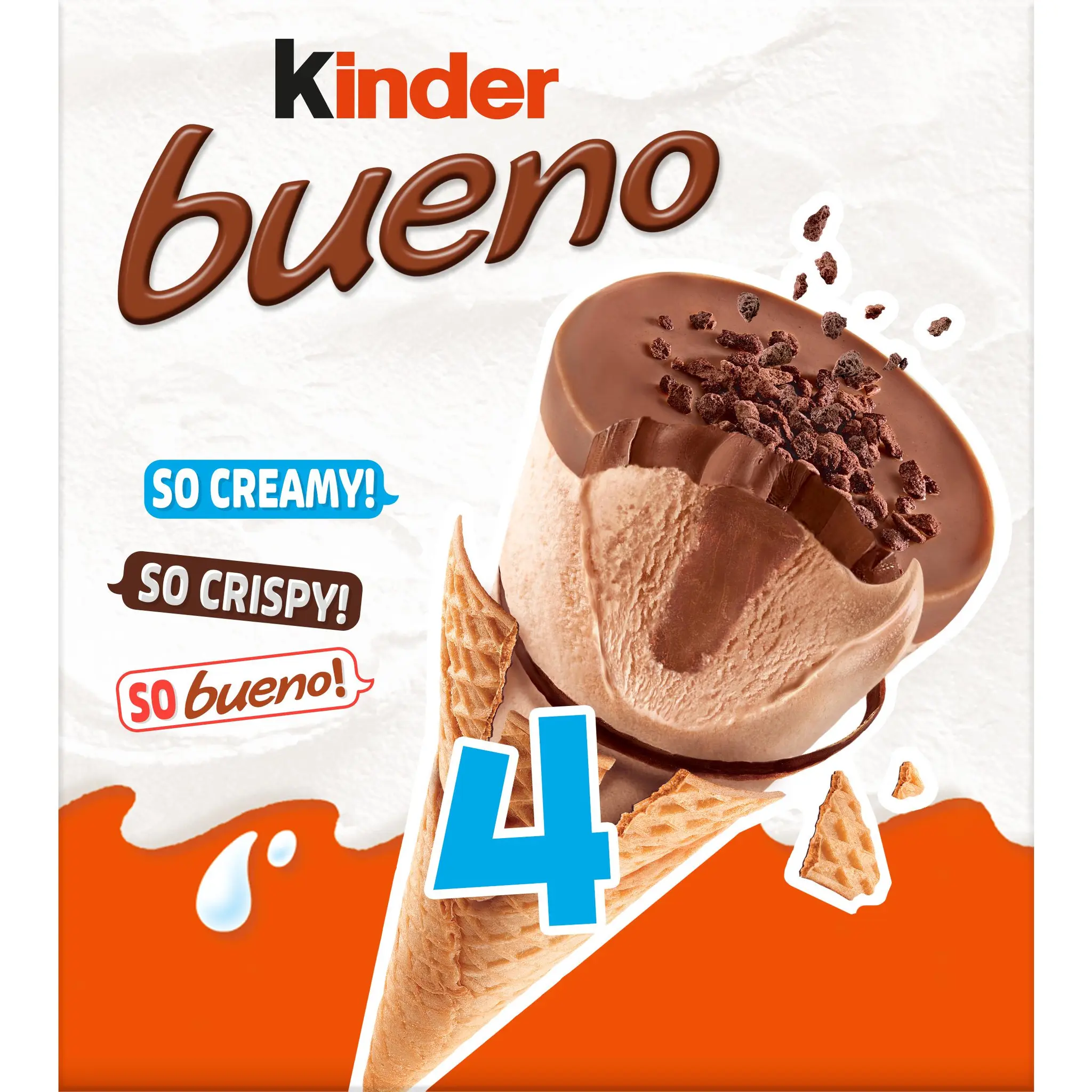 KINDER Bueno cônes glacés aux noisettes et chocolat au lait