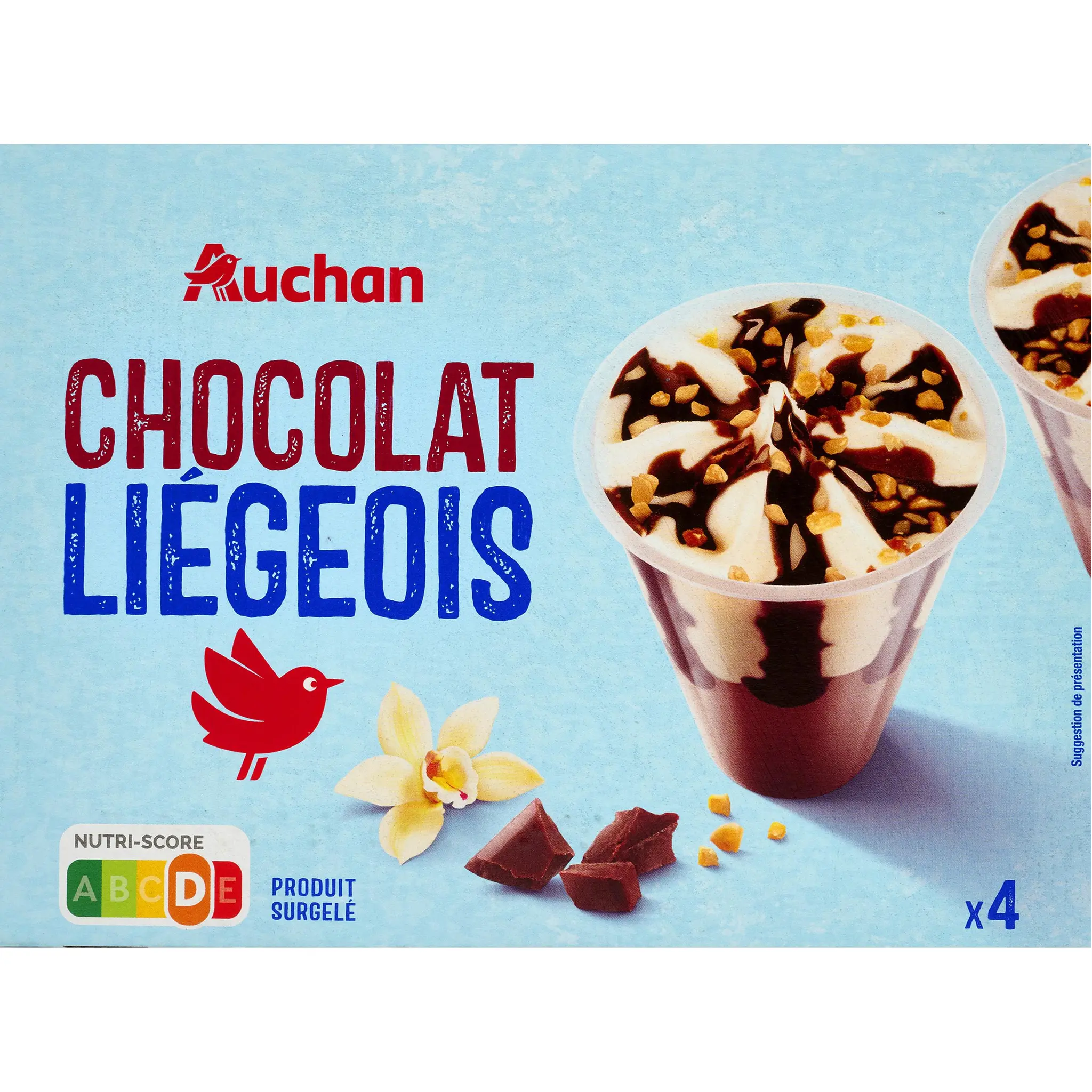 AUCHAN Liégeois glacé au chocolat