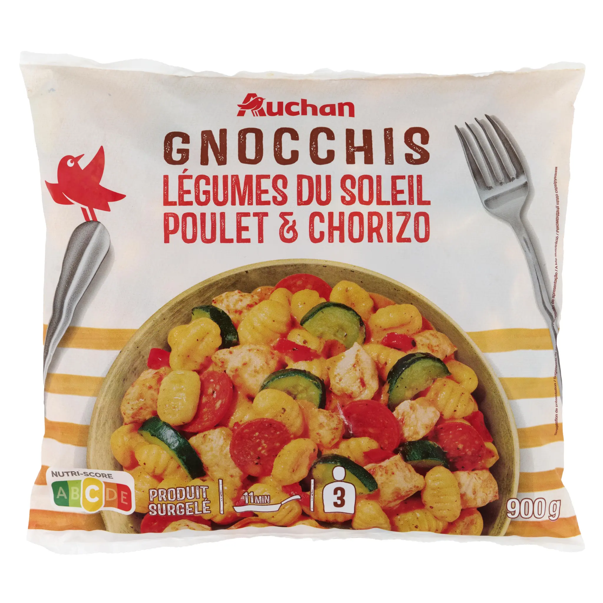 AUCHAN Gnocchi au poulet et chorizo